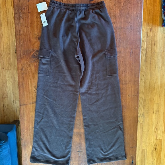 NWT B.P. Wide Leg Cargo Pocket Fleece Sweatpants Brown, Size XS, Tall Nordstroms - Picture 4 of 13